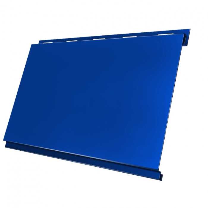 Металлический сайдинг Grand Line Вертикаль 0.45 мм classic PE с пленкой RAL 5006 сигнально синий